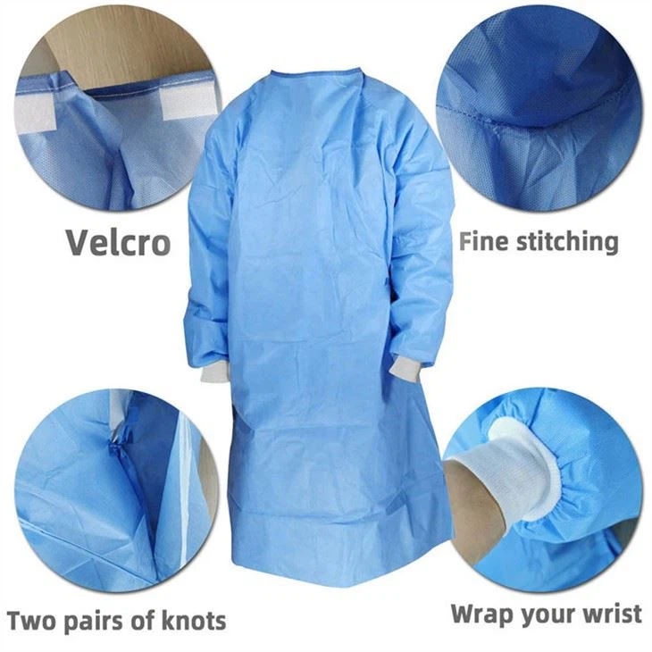 breathable SMS isolation gowns2